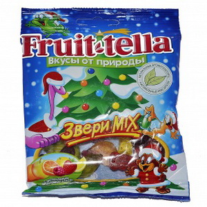4602606004664 - Жевательный мармелад "Звери Mix" со вкусами апельсина, яблока, лимона, клубники, малины, 30 г